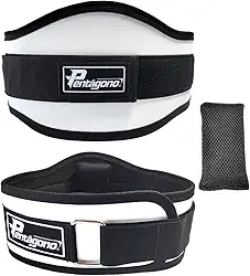 Cinturão Academia Tamanho Único Ajustável Pentágono New Sport, (Serve do PP ao GG), com Proteção Lombar e Fecho, Apoio Removível, Confortável e Seguro