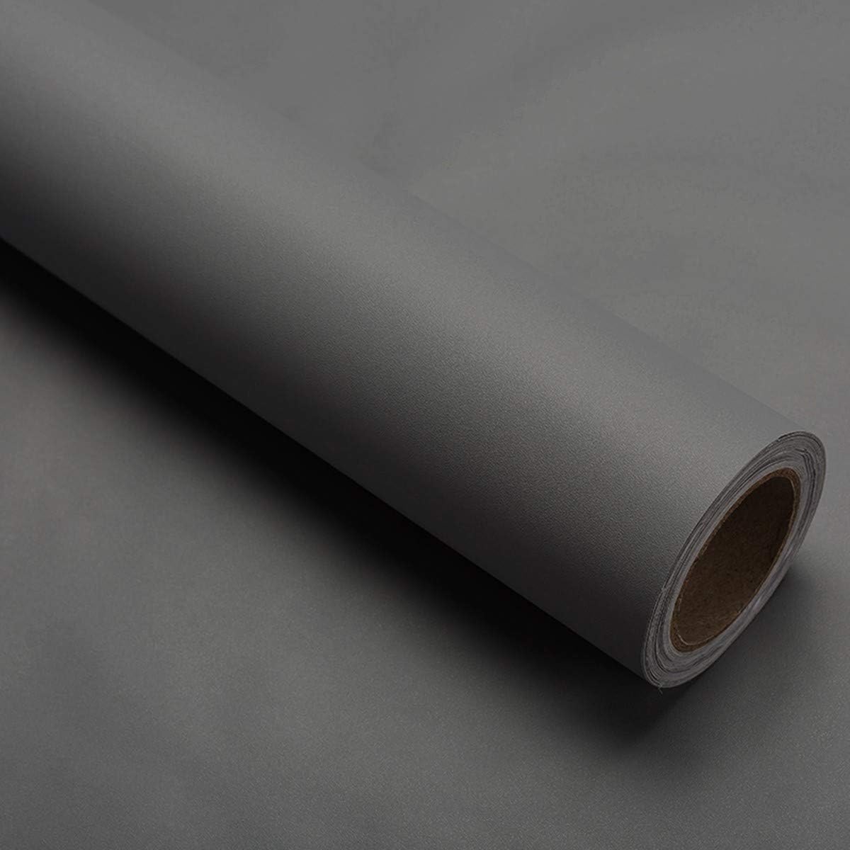 Idrese Wallpaper 40x300cm Vinyl Film Removable Grey Matt Wallpaper Decoration Kitchen Self-Adhesive Peel and Stick Contatc Paper Decorate Wallpaper Kitchen Cabinet Furniture Countertop Shelf Paper(C)