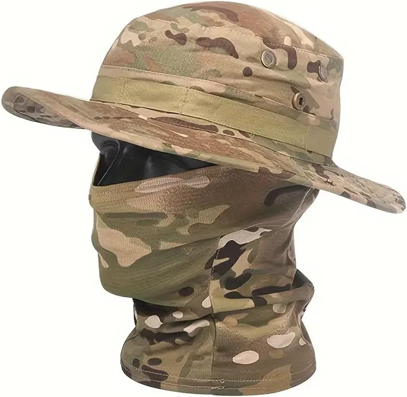 Camouflage Boonie Cap Balaclava Hat Suit Foldable Soft Outdoor Fishing Wide Brimmed Sunscreen Caps