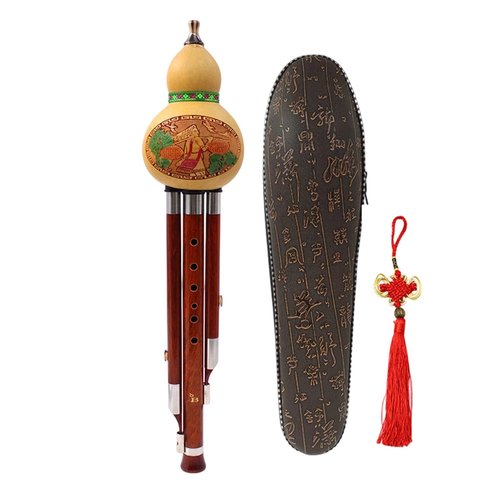 Hulusi Flute Hulusi C Dur B Flat D Odpowiedni Dla Dorosłych Początkujących I Profesjonalnych Graczy Instrument Mahoniowy(Rosewood Bb major)