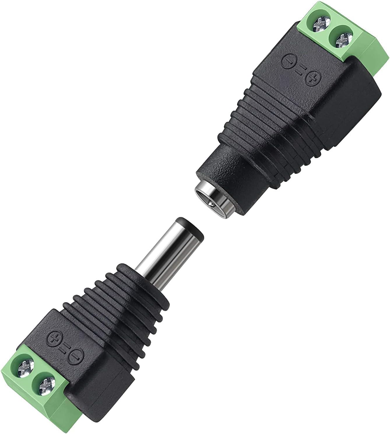 FEDUS 5 Pairs DC Power Jack Plug Adapter Connector,12V, 24V Male +Female 2.1 X 5.5MM DC Power Terminal Barrel connector for CCTV Camera/Led Strip Light, DVR,Car Rearview Monitor System