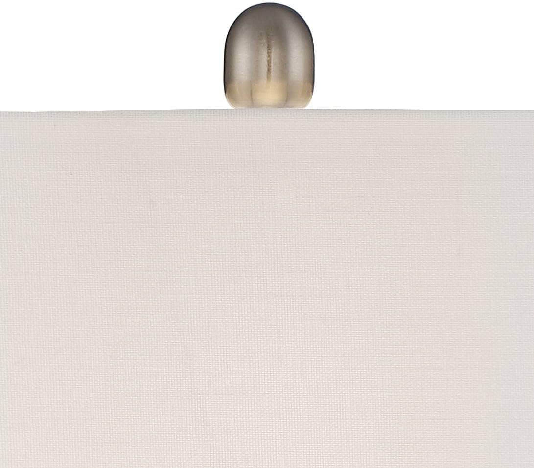 360 Lighting Roxie Modern Table Lamps with White Marble Risers 31" Tall Set of 2 Brushed Nickel Off-White Rectangular Fabric Shade for Bedroom Living Room Bedside Nightstand Home Office