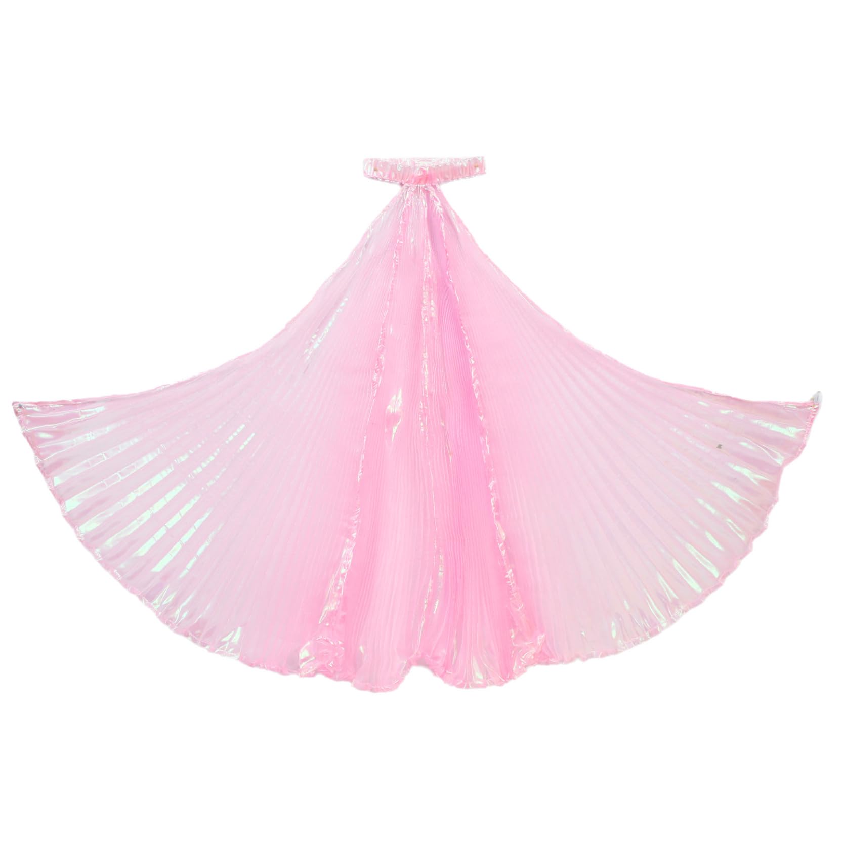 JIZYO Pleated Belly Dance Carnival Costumes Butterfly Wings Cape For Carnival Stage Performance Pink 65cm