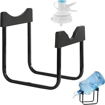 5 Gallon Water Dispenser StandDetachable Water Jug Dispenser Stand,2.15 Inch Water Valves,Non-Slip Drinking Water Cooler Rack with Reusable Spout Black