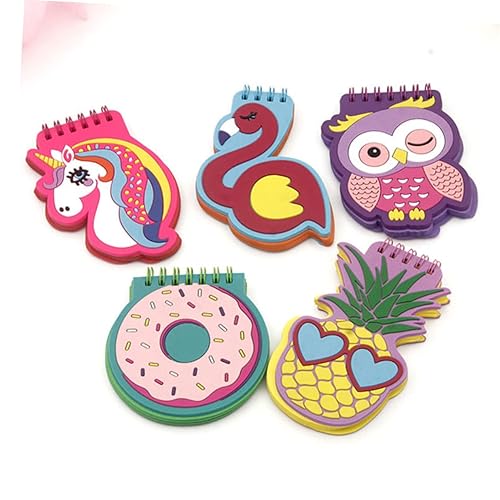 Miniatura 6 de Operitacx 2pcs Pocket Notebook Spiral Planner Undated Small Memo Pad Girl Notebook Cartoon Notepads Weekly Monthly Agenda Spiral Notepads Spiral