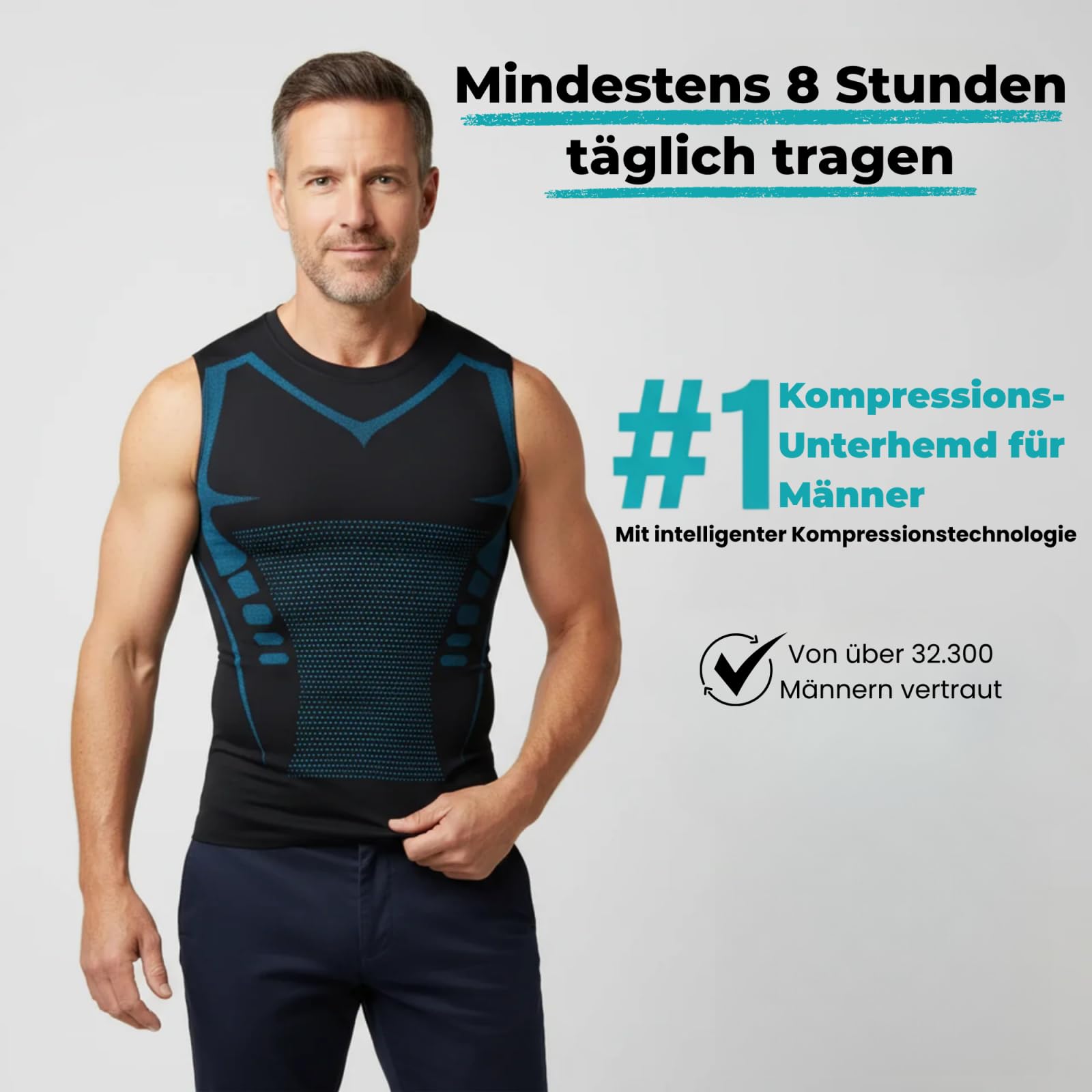 Lunovia Shirt,Lunovia V Shape Shirt,Herren Kompressionsweste,Muskelformende & Haltungssupport,ärmellos,schnell trocknend,für Fitnessstudio & tägliche Tragweise
