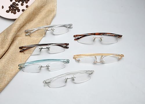 Miniatura 7 de Eyekepper Paquete de 6 lentes de lectura sin montura de color mixto para mujer, lentes de lectura sin marco para hombres +3.00
