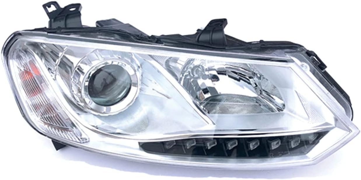 Front Bumper Headlight Headlamp Head Light Head Lamp Assembly Compatible With ZOTYE AUTO T600 2014 2015 2016 2017(White 8 lines,Left side)