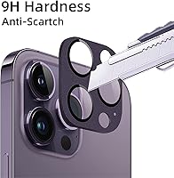 Vista 3 de SAHARA ZeroDamage - Protector de lente de cámara para iPhone 14 Pro y iPhone 14 Pro Max (paquete de 2), morado, (ZD00102)