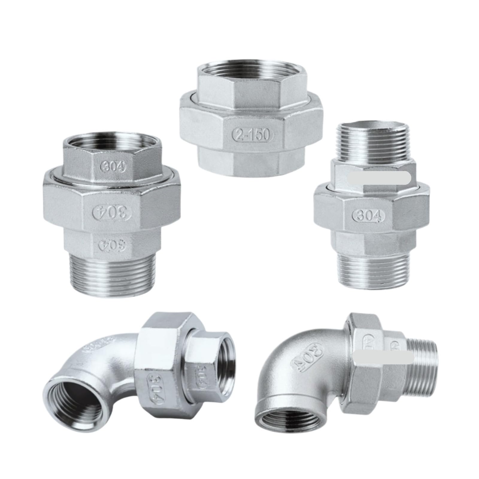 304SS BSP F/M Anschluss 1/4-2" Gussrohrverschraubung 1 Stück