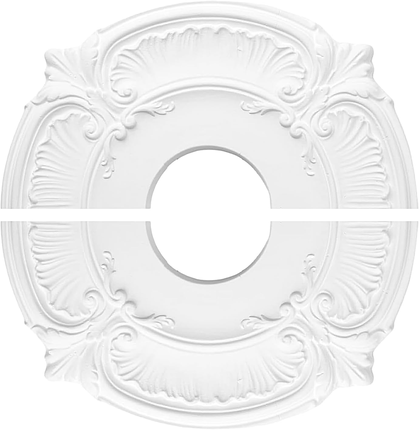 Split Ceiling Medallion - Ceiling Fan Cover, Split Plate, Elegant Decorative Equipment, Adhesive Holder Covers for Bedroom, Indoor, Study Library, Restaurant School and Reno