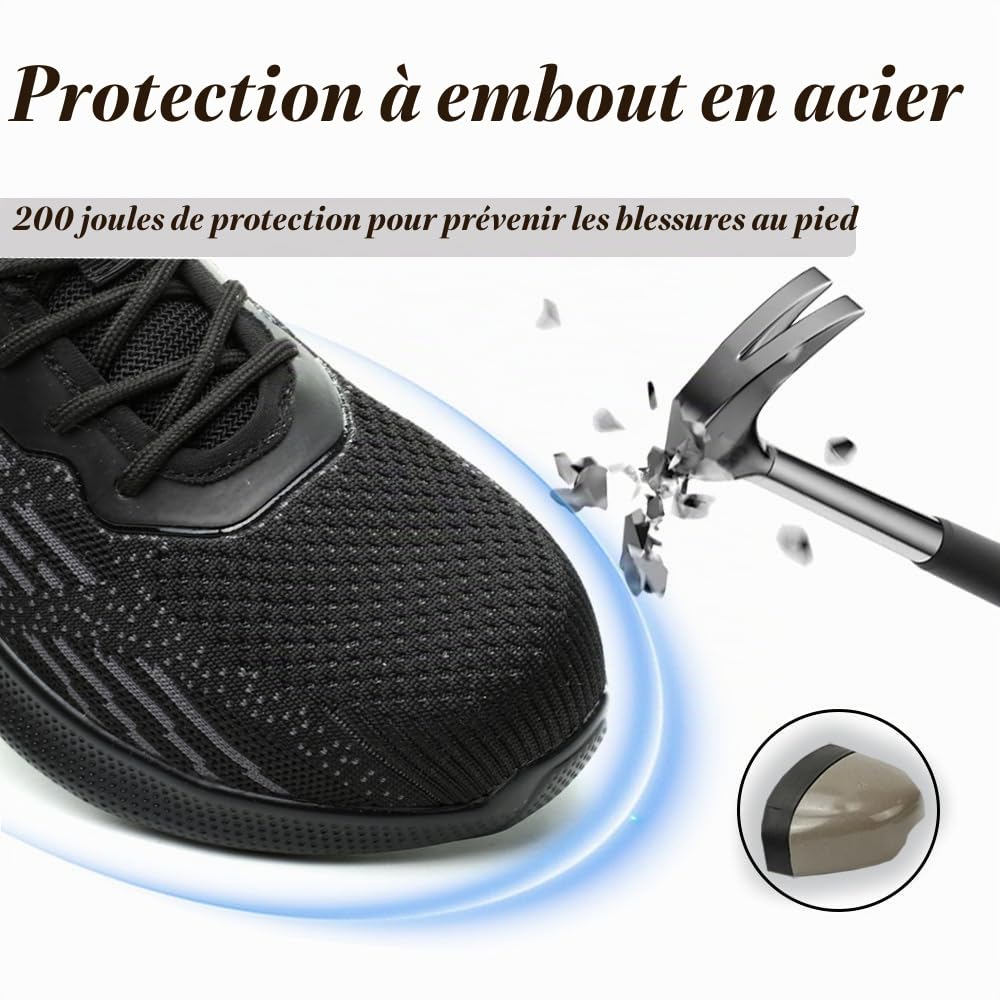Chaussures de Sécurité Hommes Chaussures de Travail Femmes Légère 36-46