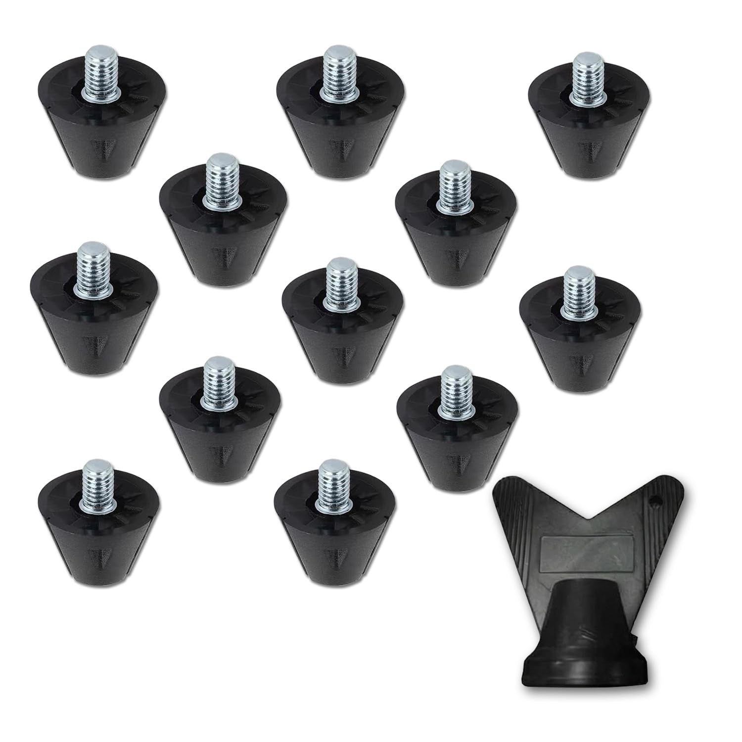Lot de 12 crampons M5 pour crampons de rechange Nike, diamètre de vis 5 mm, stables et antidérapants, pour chaussures de football, crampons de chaussures de football