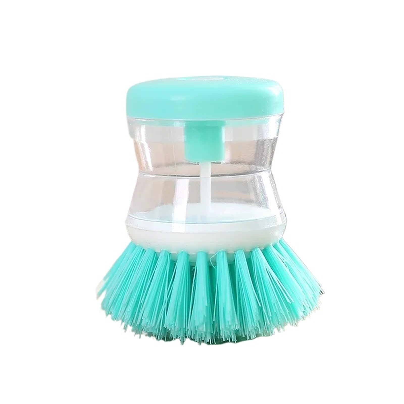 Wash Pot Dish Brush Kitchen Washing Utensils With Up Liquid Soap Dispenser Household Cleaning Accessories for Dishes, Pots(Green)