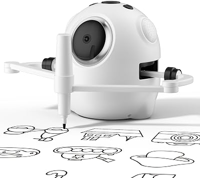Drawing Robot for Kids with Camera Recognition, Interactive Educational Drawing Machine with 150 Cards, Montessori Painting Learning Toys for Ages 3+, Birthday for Boys Girls