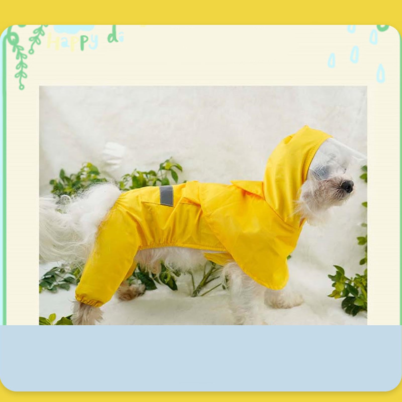 Hunde-Regenmantel, Transparente Kapuze Mit Reflektierenden Streifen – Hunde-Regenmantel, Leicht, Wasserdicht – Mittelgroßer Hunde-Welpen-Regenmantel