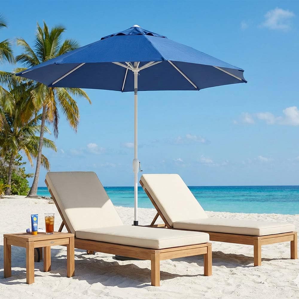 Ombrellone da Spiaggia Giardino Antivento grande Diametro 240 cm con Trivella Integrata e Airvent Struttura in Acciaio Rinforzato a 6 Stecche Tessuto Poliestere Alta Qualità Sacca Inclusa