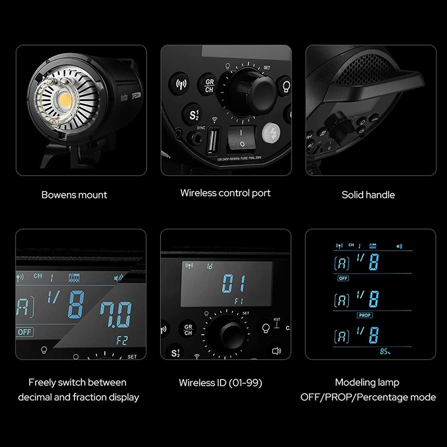 Godox DP400IIIV 400Ws Stobe Flash Studio Light w/Godox SB-GUE120 Softbox GN87 0.1-1S Recycle Time, 1/2000-1/800s Flash Duration, 2.4G X System CCT 5600±200K Bowens Mount Monolight (DP400III-V) : Electronics
