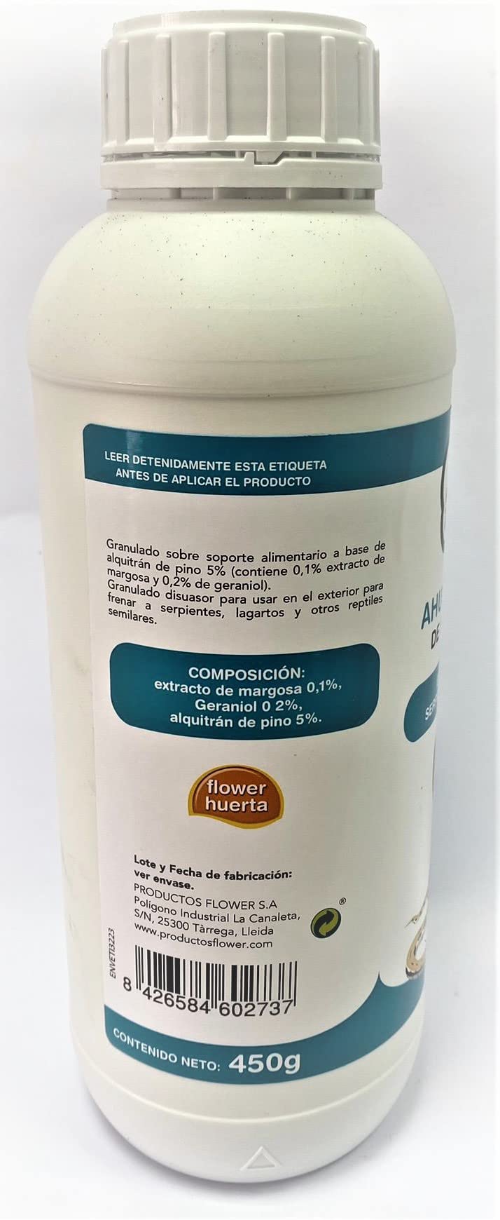 TodoCultivo Repelente de Serpientes, lagartos y Otros Reptiles.450grs (150m2) Granulado ahuyentador de Serpientes de Alta eficacia. No venenoso.
