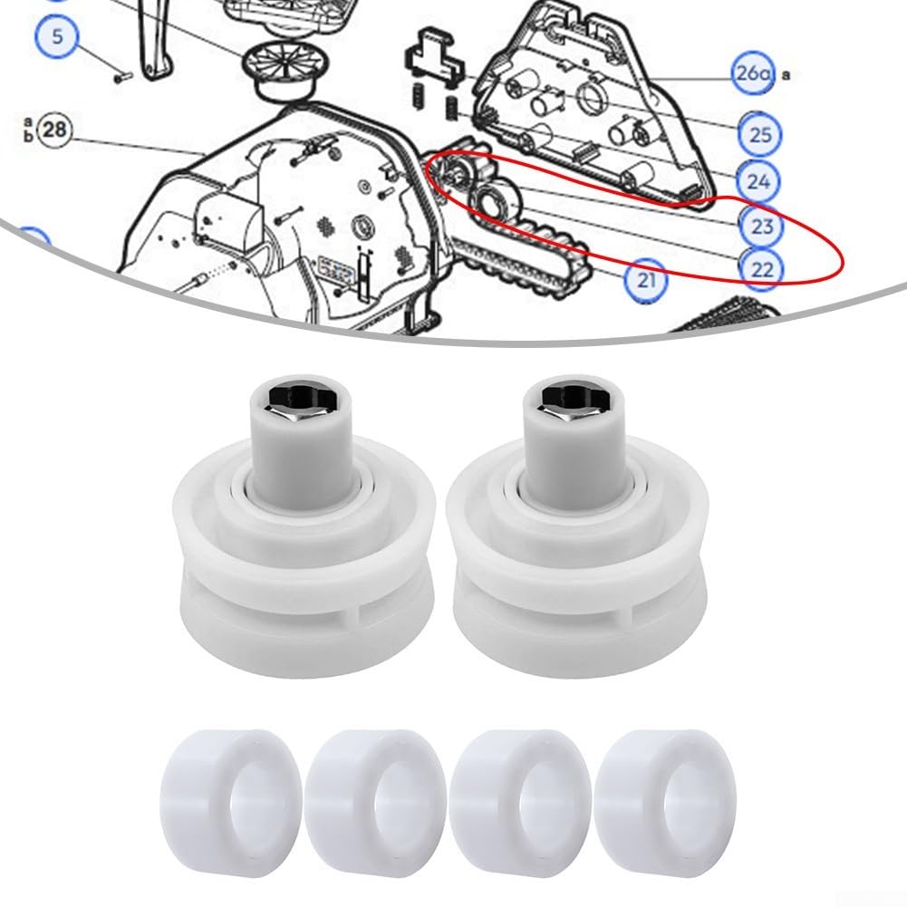 Kit di montaggio puleggia RCX26000 e RCX26002 di supporto per Hayward per pulitori robotici TigerShark, tra cui serie 500 e QC Plus (6 pezzi)