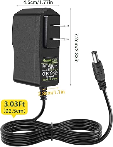 Miniatura 6 de Facmogu Paquete de 2 fuentes de alimentación de 12 V 1 A CACC, 100-240 V CA a CC 12 V 1 A, adaptador de pared de 12 W, 12 V, 1 amperio, convertidor