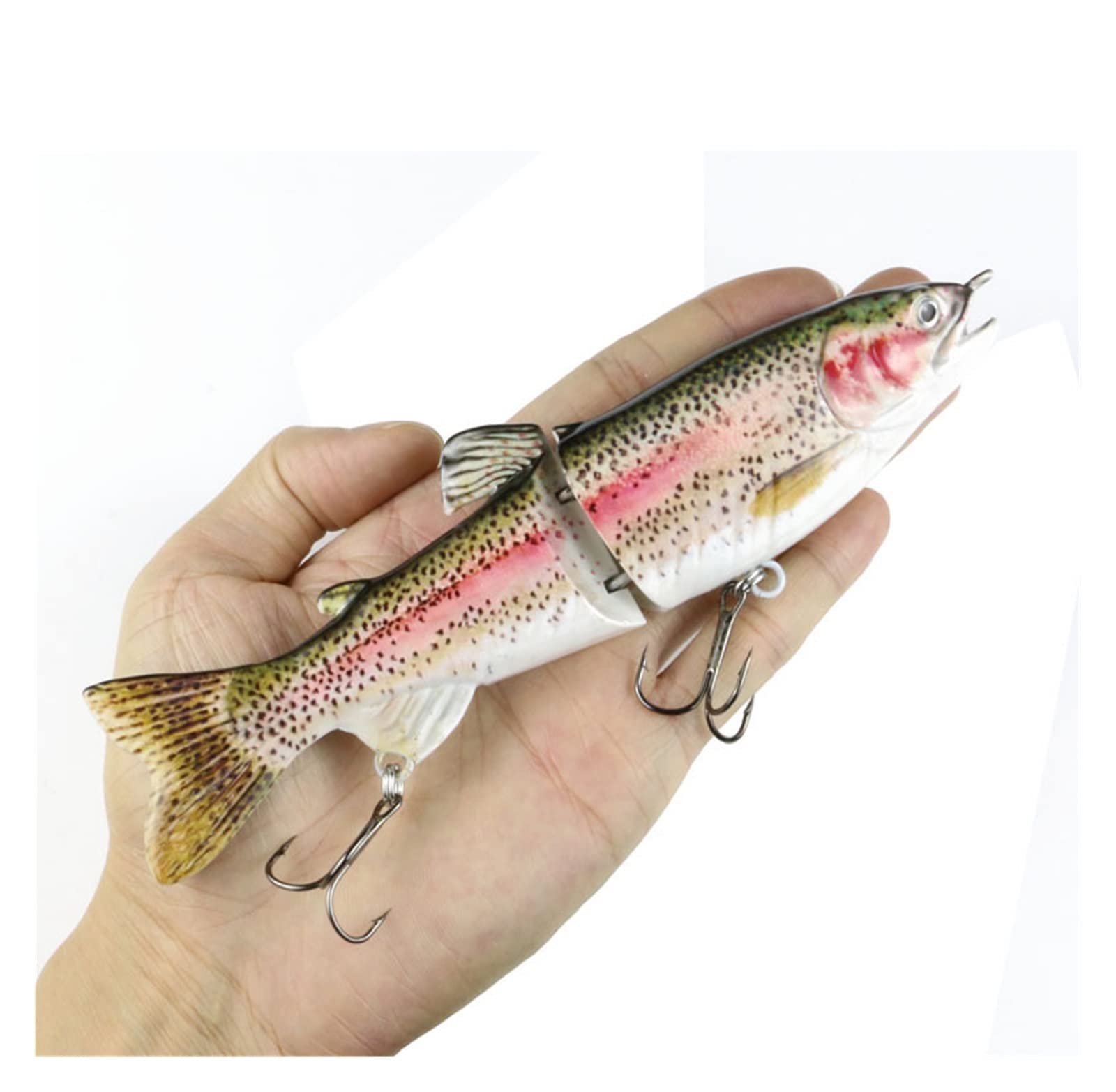 Przynęty wędkarskie, 3D Eyes Miękka przynęta wędka Duży rozmiar 2 segmenty Łączona przynęta 18 cm 65,6 g Swimbait Crankbait Pstrąg Muskie Sea Fish Lure Glide Pływanie