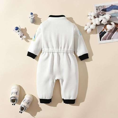 Miniatura 7 de Traje de astronauta para bebé, niño y niña, traje de Halloween, enterizo espacial con capucha, mameluco con capucha, ropa de cosplay