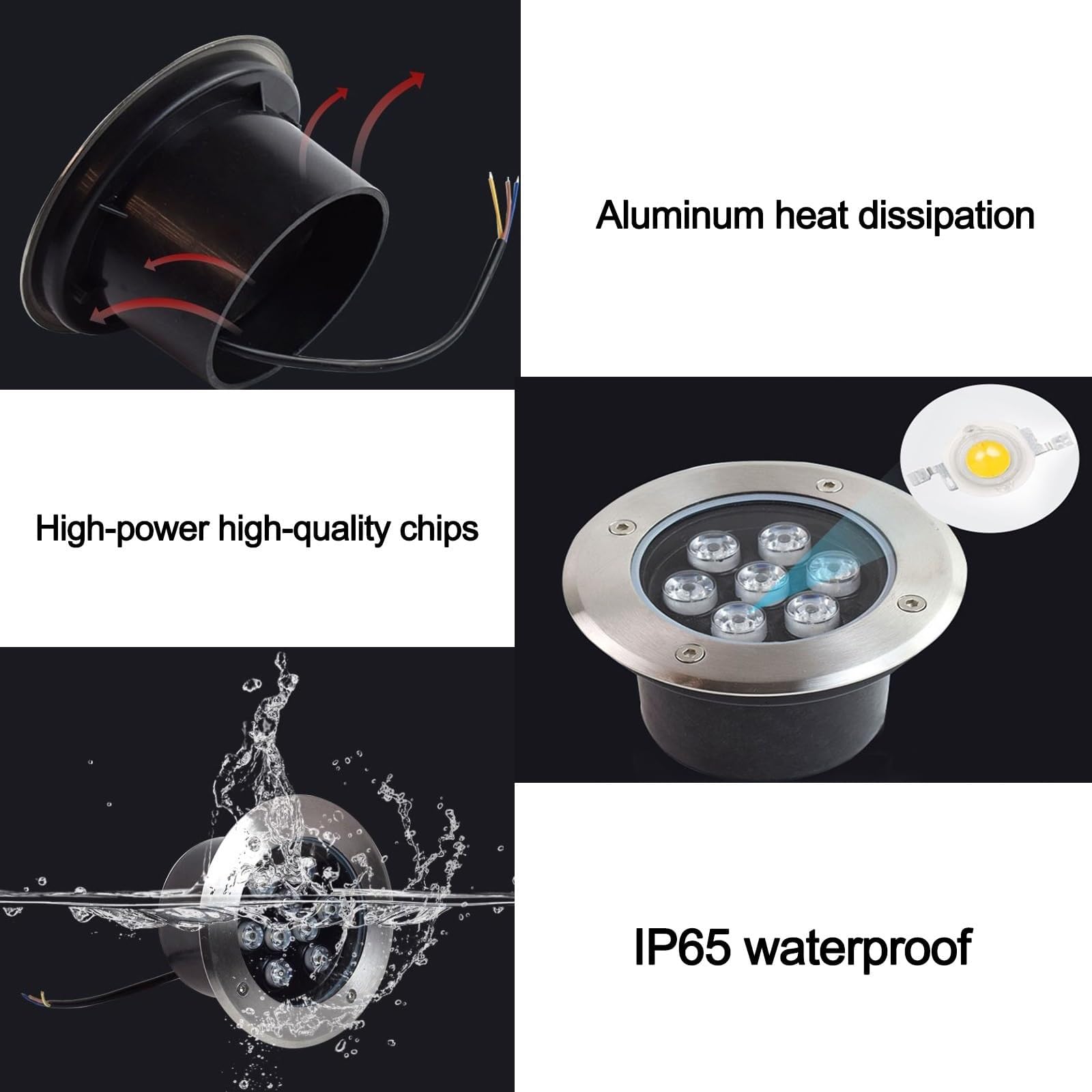 Focos Redondos For Exteriores - Focos Led Empotrables Exterior, Foco LED Empotrable De CA 220V, Luces Subterráneas Ultrafinas Impermeables IP65, Luz Enterrada For Patio De Jardín Al Aire Libre(White,2