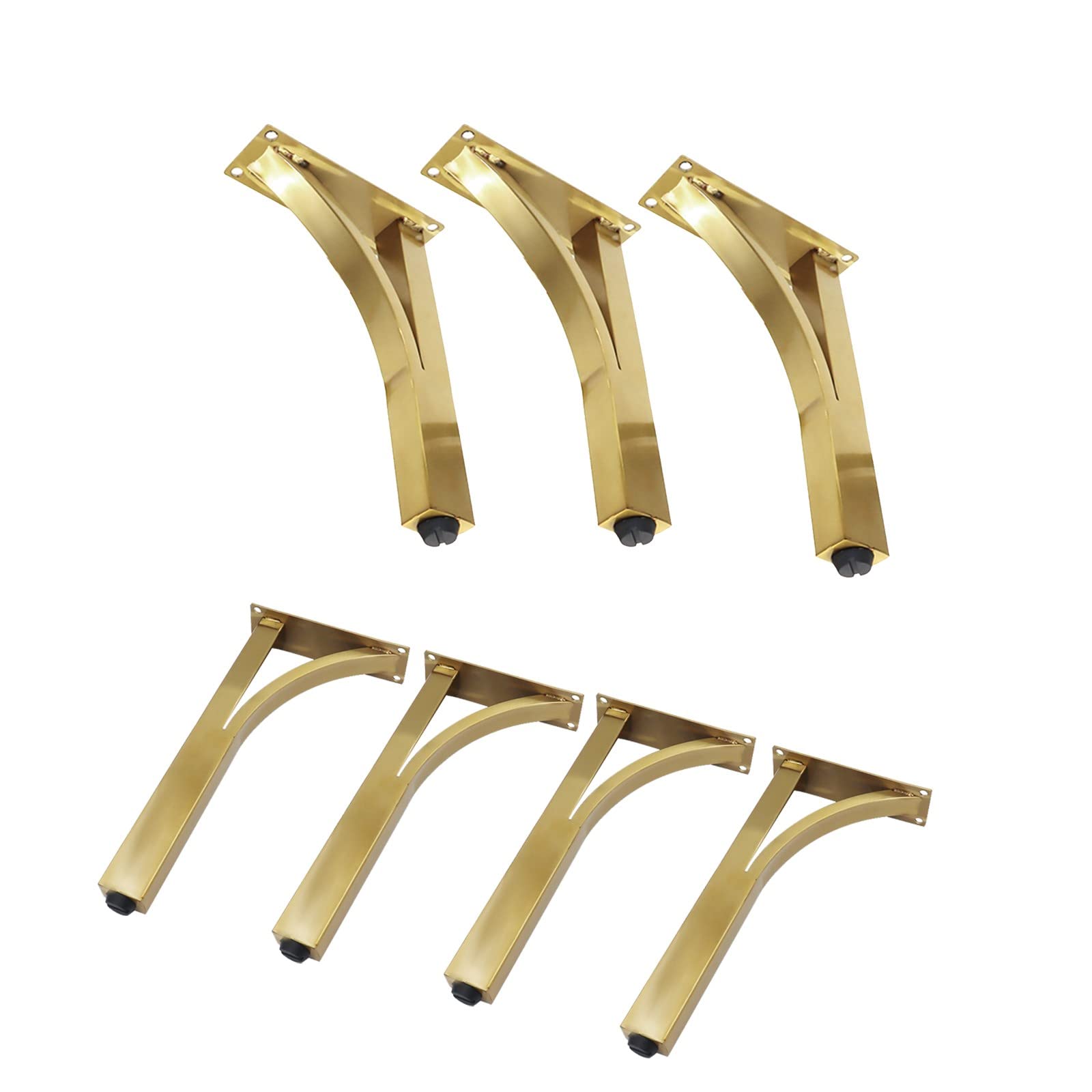 Patas ajustables de acero inoxidable para gabinete, paquete de 4 patas de metal para muebles de baño, soporte de TV y mesas, soporte dorado para cajones (altura: 20 cm)
