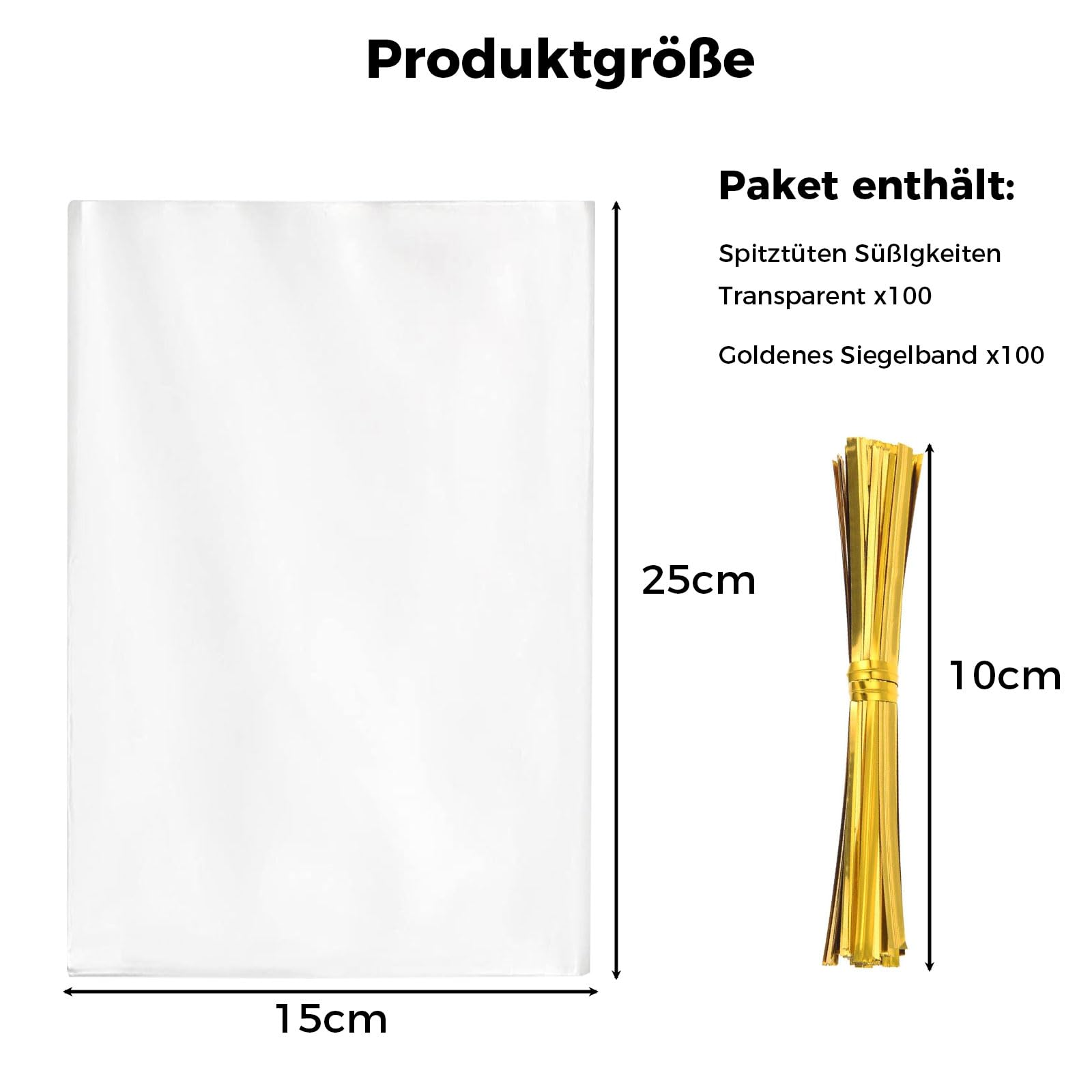 Gigeta 100 Pezzi Sacchetti Trasparenti per Caraelle Biscotto, 10
