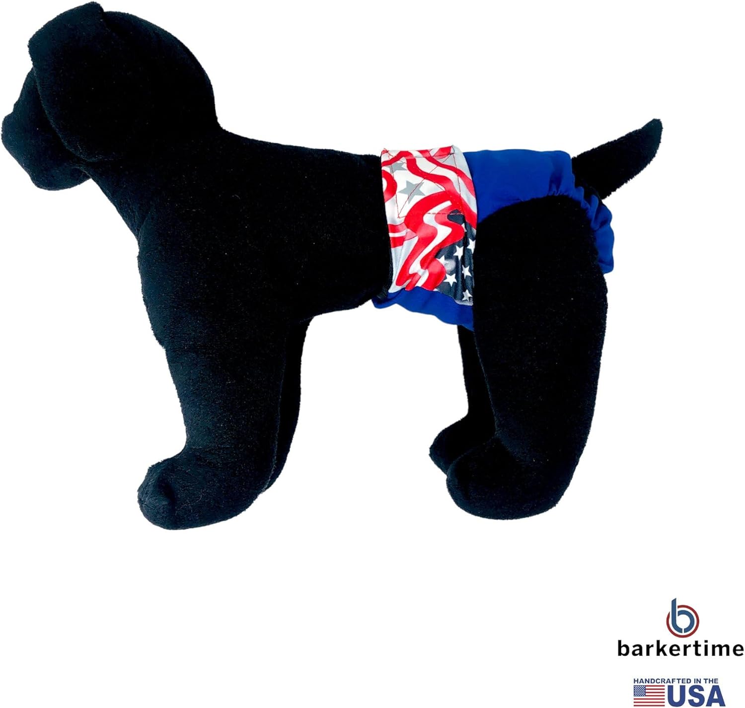 Patriotic Stars on Blue Dog Diaper, XS, with Tail Hole - Made in USA