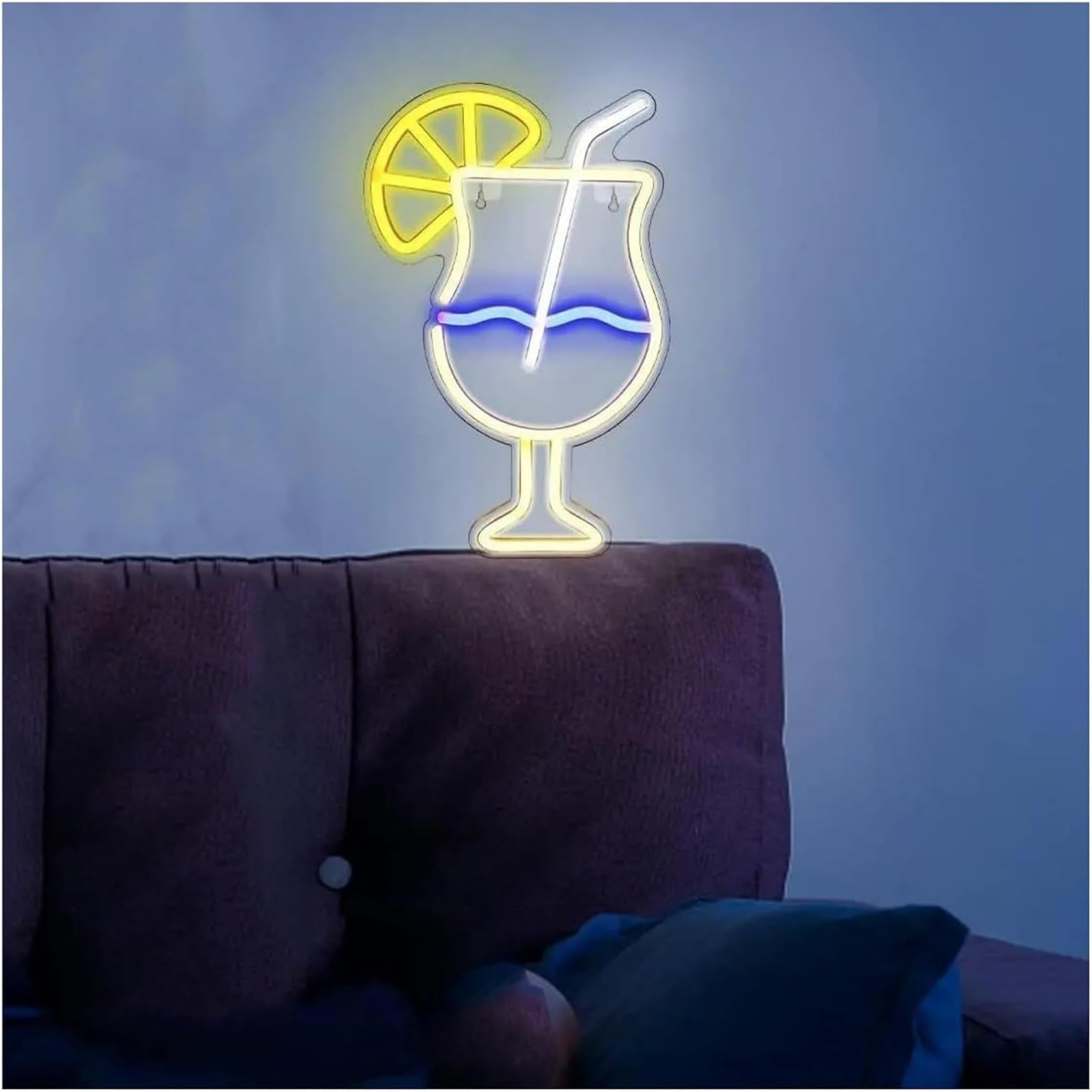Wexxaii neon Light Sign Neon Sign Signs for Drinks, Powered for Ideal for Cocktails, 25.5cmx40cm