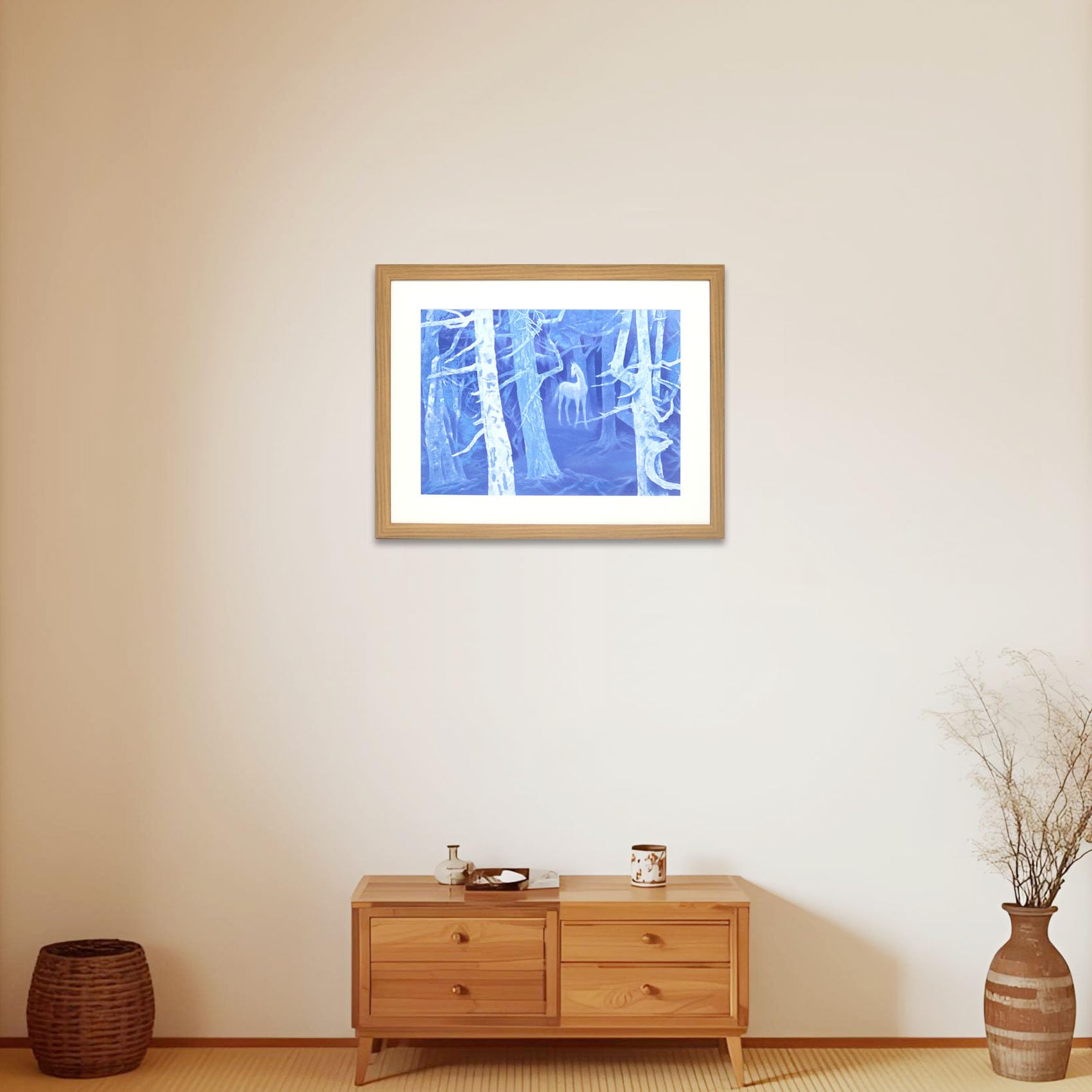 Amazon.co.jp: 東山魁夷「白馬の森」日本画 絵 絵画 風景画 アート
