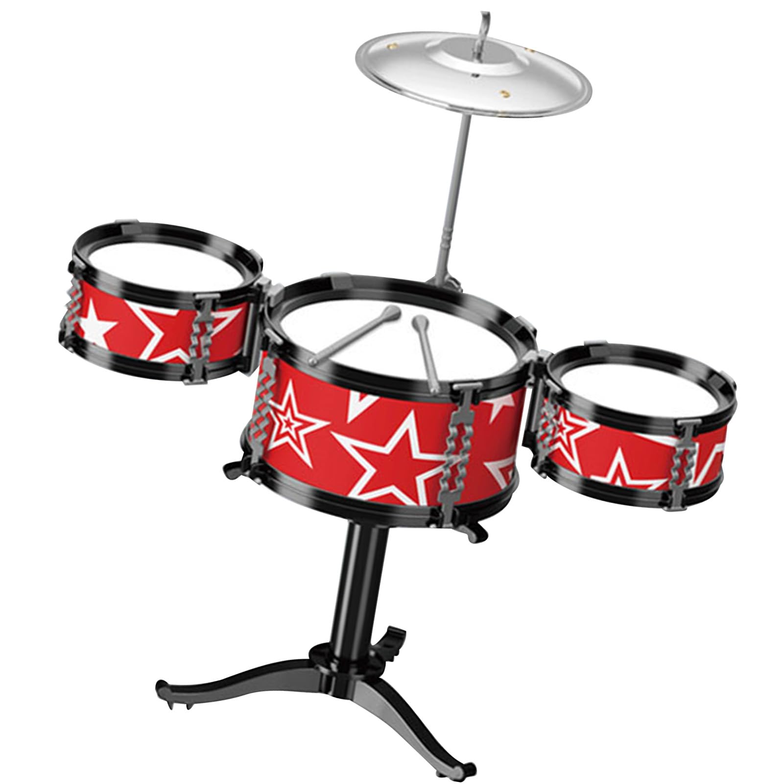 Omabeta Kleinkind-Schlagzeug für Kinder, Lustiges Jazz-Miniband-Rock-Set mit Musikinstrumenten, für Jungen und Mädchen, aus Sicherem ABS-Material (Schlagzeug-Set)