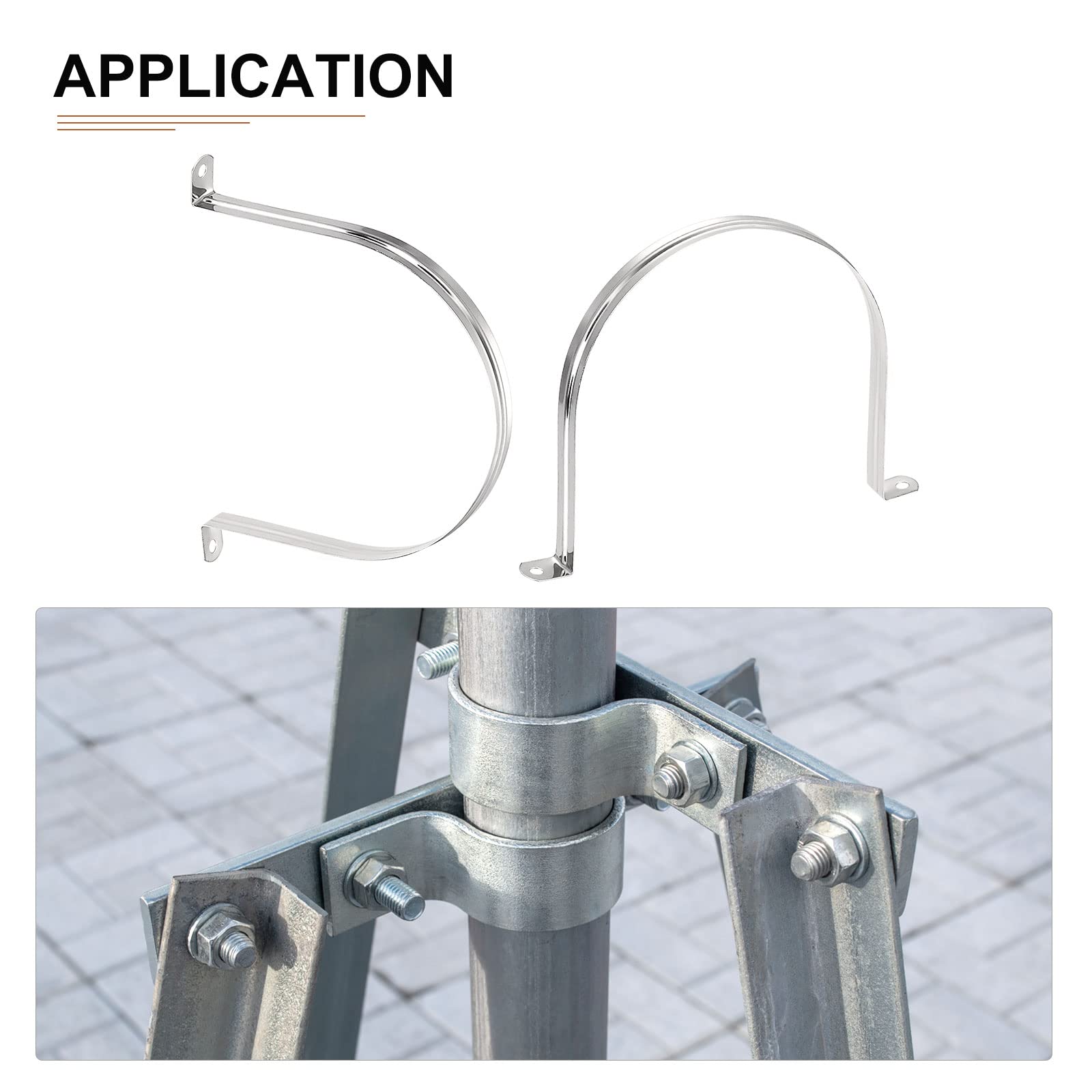 DTGN 18mm(W) Two Hole Strap, 12Pack, Good for Industrial 160mm Dia Pipe Fixing, 201 Stainless Steel Rigid Pipe Strap Clamp - Image 4
