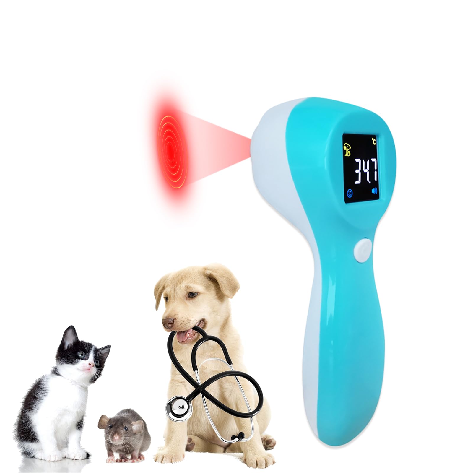 Termometro Digitale per Animali Domestici per Rilevamento Accurato della Febbre, Termometro Digitale Touchless a Infrarossi per Cani e Gatti, Misurazione Rapida in Pochi Secondi