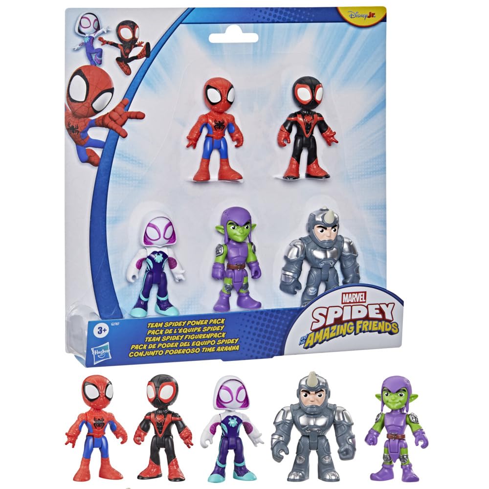 スパイダーマン フィギュア Spidey Amazing Friends Marvel Spidey and His Amazing Friends Team Spidey Power Pack, 3