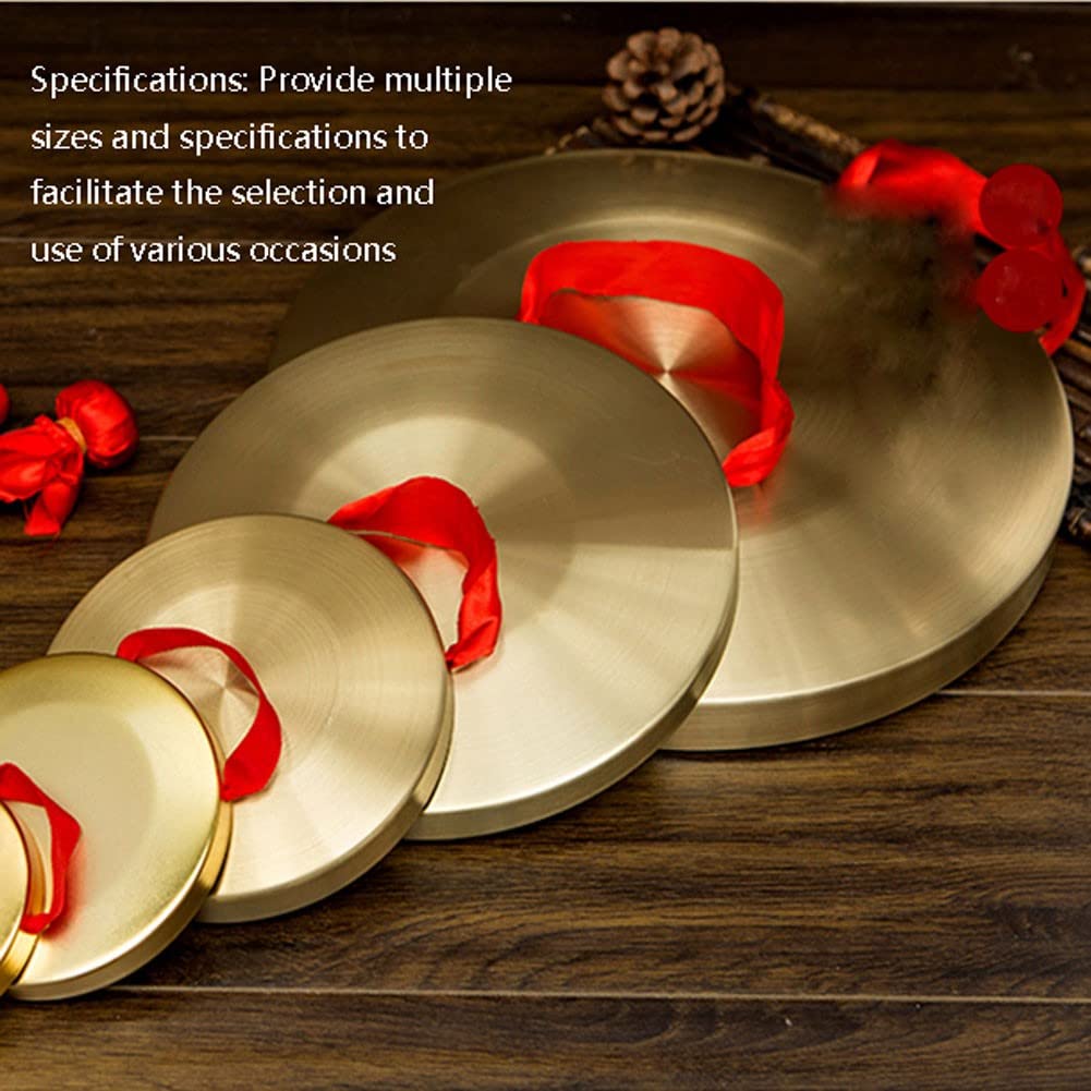 BBAUER gong tibetain Percussion gong La qualité de sélection faite à la main de gong de vent de 18-42 cm est très appropriée pour la famille ou le bureau de thérapie sonore(Color:18cm,Size:)