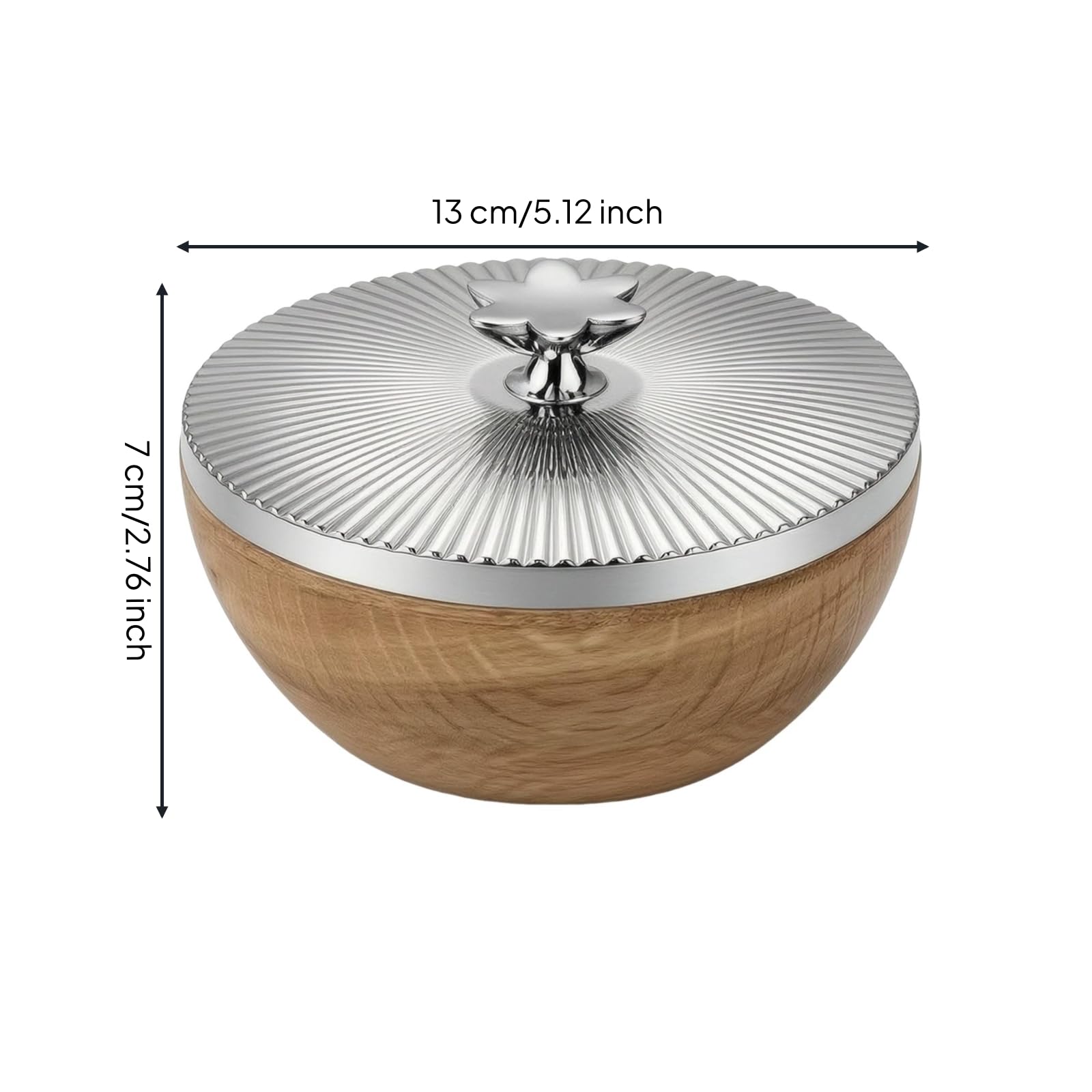 Vorratsdose Aufbewahrungsdose Behälter Dose mit Edelstahldeckel Und Holzstruktur Dekorativ für Tee Nüsse Süßes für Zuhause Büro Laden