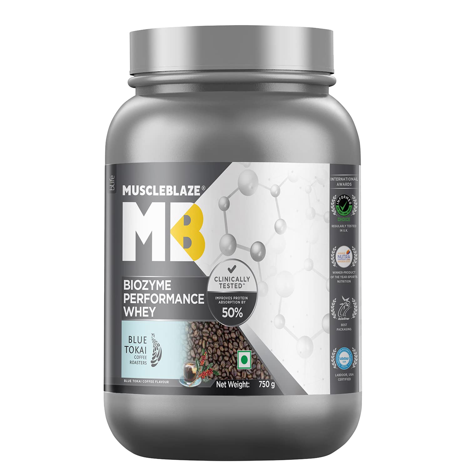 MuscleBlaze Biozyme Performance Whey Protein, (Informed Choice UK