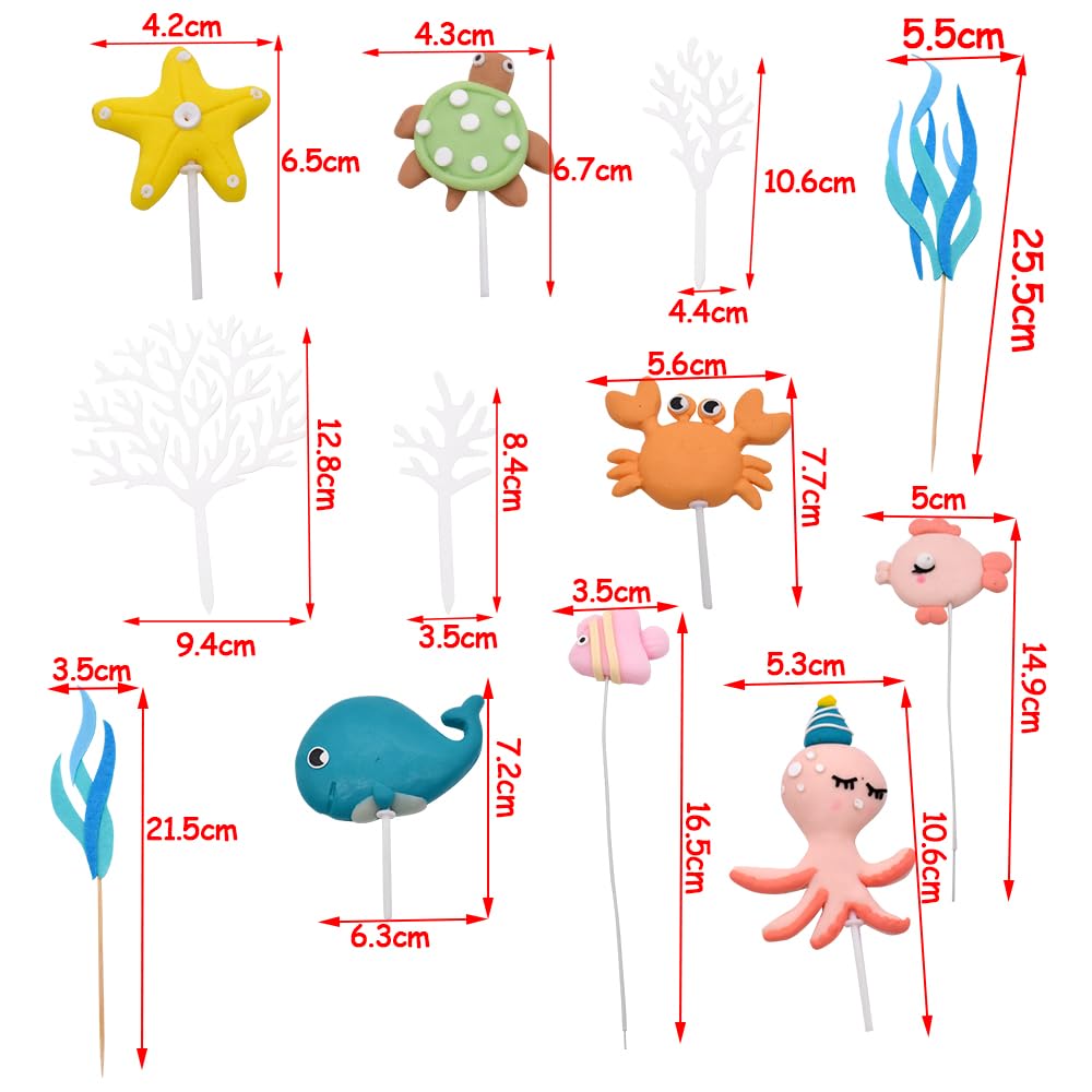 ENLACE Lot De 56 Gâteau Comestibles Animaux Marins - Thème Océan - Décoration D'anniversaire Comestible