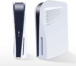 PS5 Face Plate Cover Shell Skin Case for Playstation 5 Disc Edition | Playstation 5 Faceplate with Cooling Vents for Extra Heat Dissipation Anti-Scratch ABS Hard Shockproof White