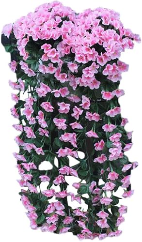 Flores artificiales colgantes flores artificiales de hiedra violeta plantas colgantes ramo de flores de orquídeas coloridas para el hogar habitación