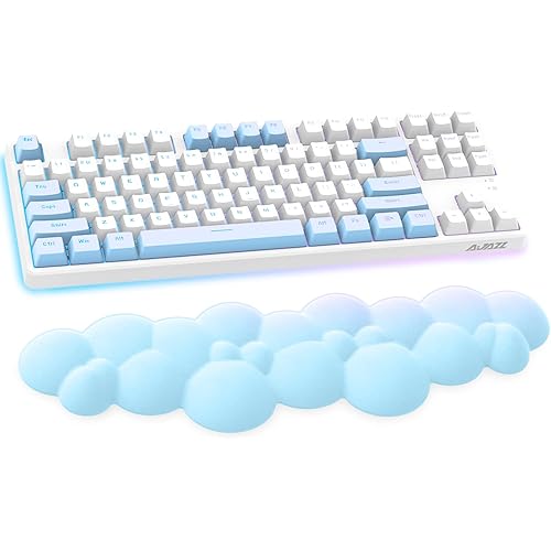 Gaming Keyboard Wrist Rest Pad,Memory Foam Keyboard Palm Rest, Ergonomic Hand Rest,Wrist Rest for Computer Keyboard,Laptop,Mac,Lightweight for Easy Typing Pain Relief (Blue)