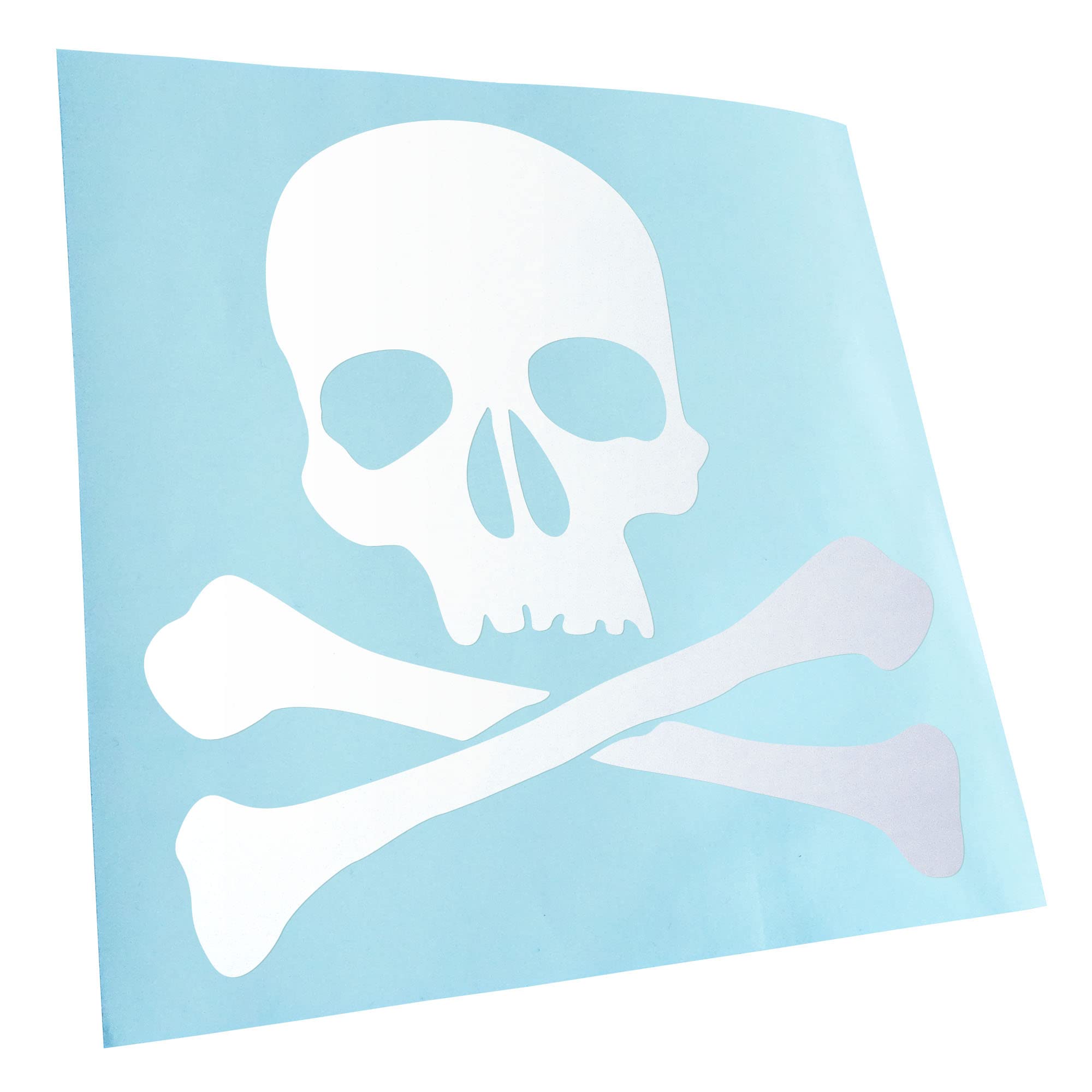 Kiwistar - Car Sticker - Matte White - 10 x 10 cm Skull - Death Symbol - Pirates - Rear Window Car Sticker Weatherproof for Car Truck Moped Truck - Sticker Exterior Self-Adhesive Tuning Accessories
