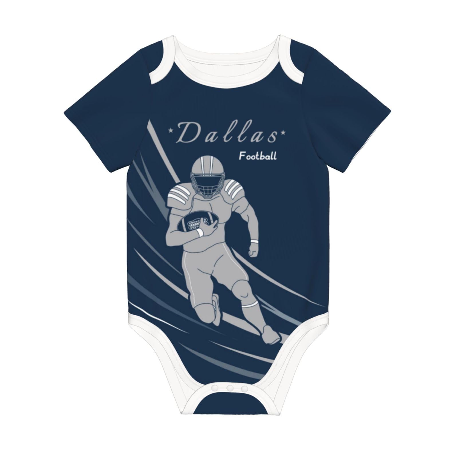 TNEQHQR Dallas Baby Clothes Personalized Boy Girl Gifts Custom Name Number Short Sleeve Newborn Infants Bodysuit 0-24 Months