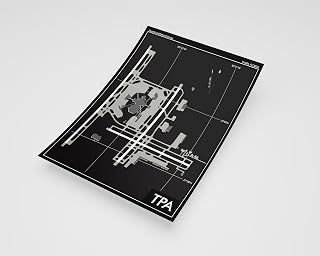 MG Global Modern Poster of Tampa International Airport Tpa 2 | 11x17 12x18 16x24 24x36 Minimal Unframed Print | Minimalism Wall Art Gift | Minimalist Home Office Decor
