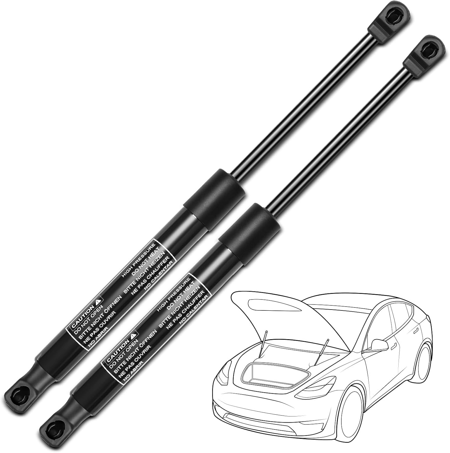 Set of 2 Front Hood Lift Supports Struts Gas Spring Replacement for 2015-2017 Hyundai Sonata Sedan