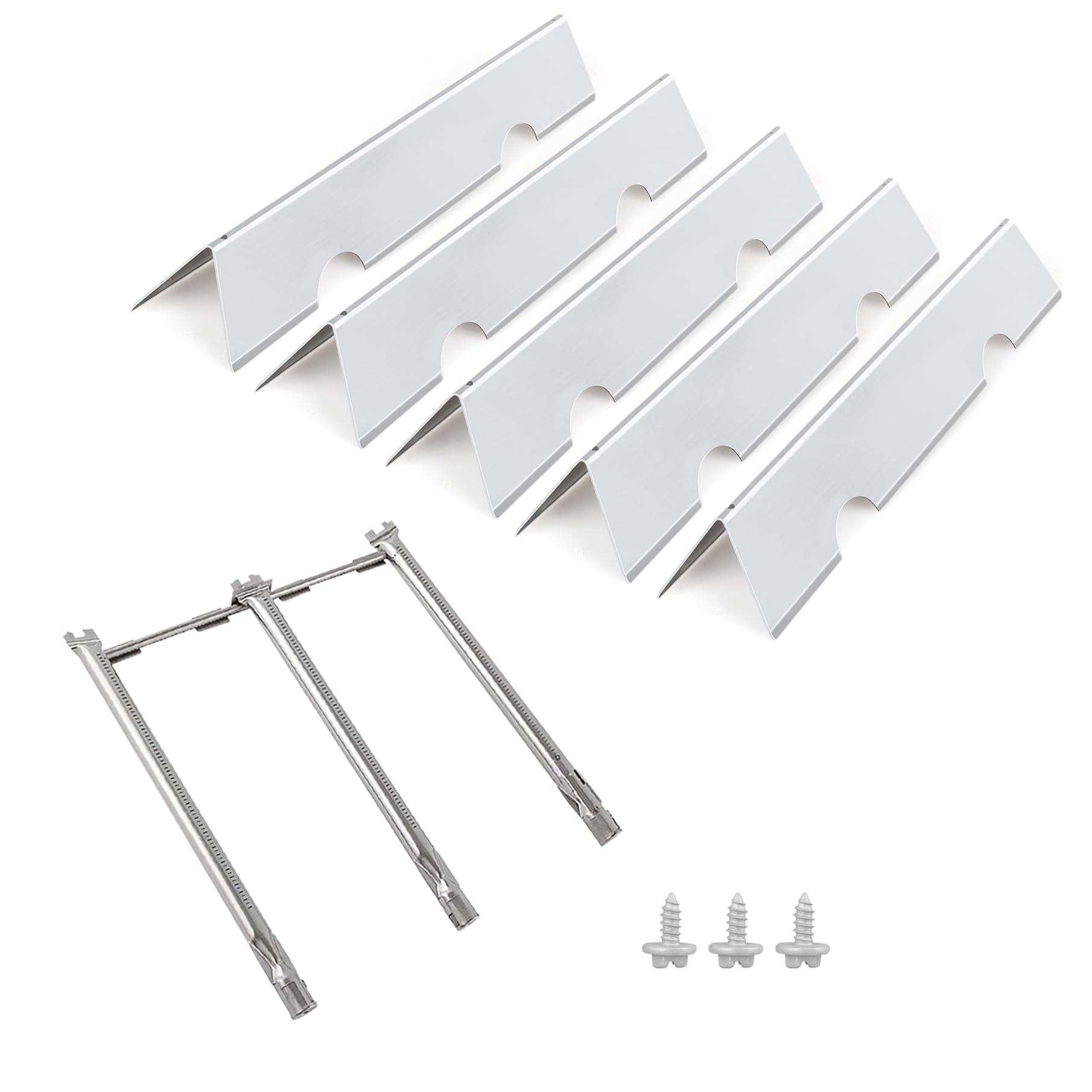 CANDANA 15.3 Inch 7636 Flavorizer Bars with 69787 Burner for Weber Spirit and Spirit II 300 Series with Front Control, Spirit E310 E320 E330 S310 S320 S330, Stainless Steel Replacement