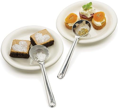 Miniatura 4 de RSVP International Endurance Kitchen Collection - Tamiz de harina de acero inoxidable apto para lavavajillas mini tamiz fino y curso 2 piezas